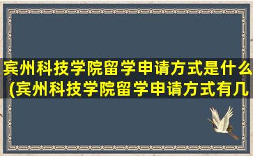 宾州科技学院留学申请方式是什么(宾州科技学院留学申请方式有几种)