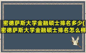 密德萨斯大学金融硕士排名多少(密德萨斯大学金融硕士排名怎么样)