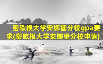 密歇根大学安娜堡分校gpa要求(密歇根大学安娜堡分校申请)