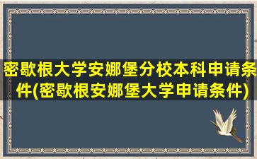 密歇根大学安娜堡分校本科申请条件(密歇根安娜堡大学申请条件)