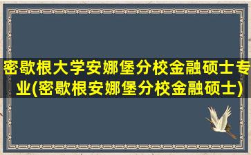 密歇根大学安娜堡分校金融硕士专业(密歇根安娜堡分校金融硕士)