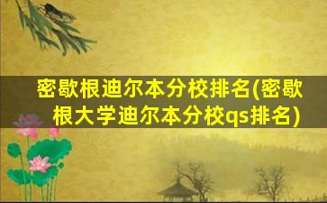 密歇根迪尔本分校排名(密歇根大学迪尔本分校qs排名)