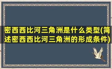 密西西比河三角洲是什么类型(简述密西西比河三角洲的形成条件)