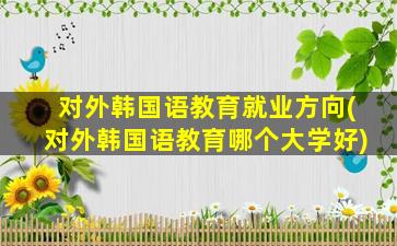 对外韩国语教育就业方向(对外韩国语教育哪个大学好)