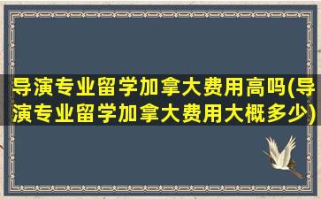 导演专业留学加拿大费用高吗(导演专业留学加拿大费用大概多少)