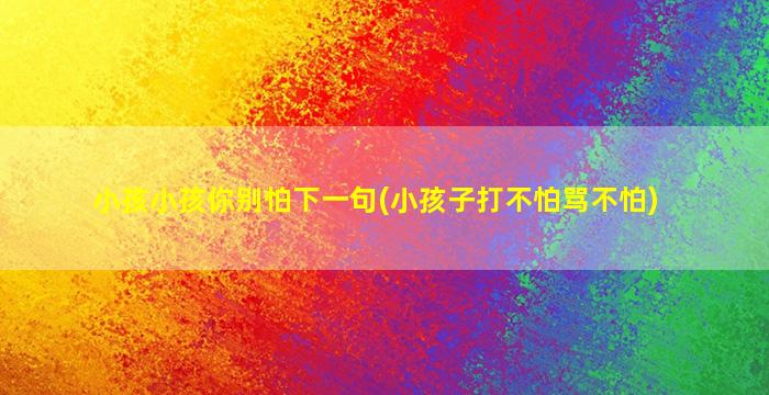 小孩小孩你别怕下一句(小孩子打不怕骂不怕)