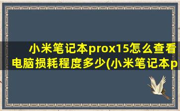 小米笔记本prox15怎么查看电脑损耗程度多少(小米笔记本prox15怎么查看电脑损耗程度高低)