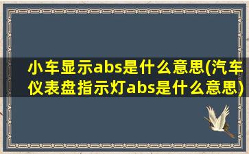 小车显示abs是什么意思(汽车仪表盘指示灯abs是什么意思)