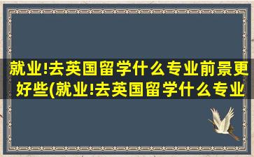 就业!去英国留学什么专业前景更好些(就业!去英国留学什么专业前景更好一些)