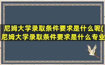 尼姆大学录取条件要求是什么呢(尼姆大学录取条件要求是什么专业)