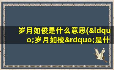 岁月如俊是什么意思(“岁月如梭”是什么意思)