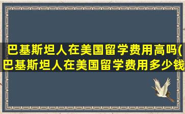 巴基斯坦人在美国留学费用高吗(巴基斯坦人在美国留学费用多少钱)