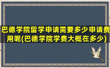 巴德学院留学申请需要多少申请费用呢(巴德学院学费大概在多少)