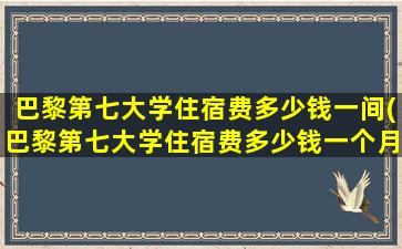 巴黎第七大学住宿费多少钱一间(巴黎第七大学住宿费多少钱一个月)