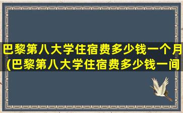 巴黎第八大学住宿费多少钱一个月(巴黎第八大学住宿费多少钱一间)