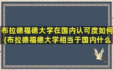 布拉德福德大学在国内认可度如何(布拉德福德大学相当于国内什么水平)