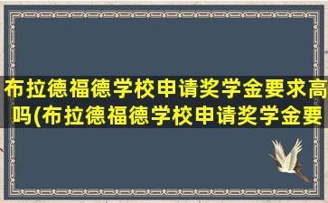 布拉德福德学校申请奖学金要求高吗(布拉德福德学校申请奖学金要求多少)