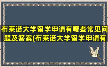 布莱诺大学留学申请有哪些常见问题及答案(布莱诺大学留学申请有哪些常见问题和答案)