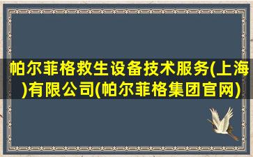 帕尔菲格救生设备技术服务(上海)有限公司(帕尔菲格集团官网)