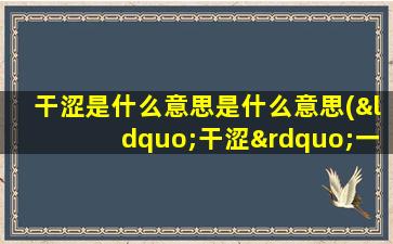 干涩是什么意思是什么意思(“干涩”一词是什么意思)