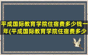 平成国际教育学院住宿费多少钱一年(平成国际教育学院住宿费多少钱一天)