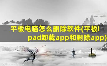 平板电脑怎么删除软件(平板ipad卸载app和删除app)