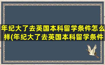 年纪大了去英国本科留学条件怎么样(年纪大了去英国本科留学条件会变吗)