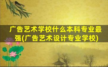 广告艺术学校什么本科专业最强(广告艺术设计专业学校)