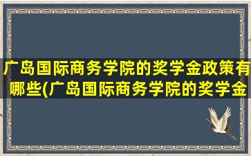 广岛国际商务学院的奖学金政策有哪些(广岛国际商务学院的奖学金政策怎么样)