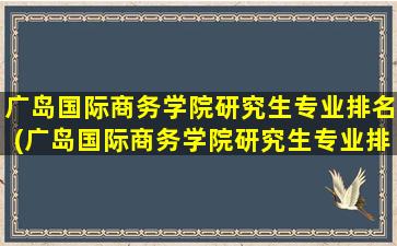 广岛国际商务学院研究生专业排名(广岛国际商务学院研究生专业排名第几)