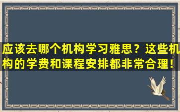 应该去哪个机构学习雅思？这些机构的学费和课程安排都非常合理！