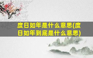 度日如年是什么意思(度日如年到底是什么意思)