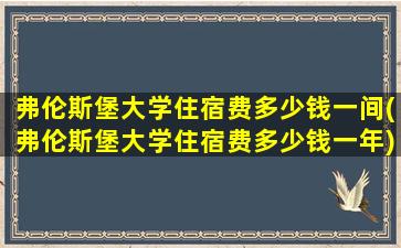 弗伦斯堡大学住宿费多少钱一间(弗伦斯堡大学住宿费多少钱一年)