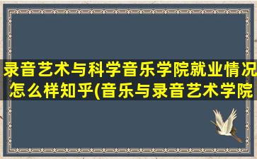 录音艺术与科学音乐学院就业情况怎么样知乎(音乐与录音艺术学院怎么样-)