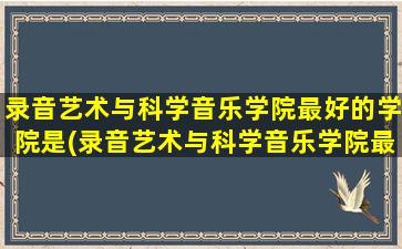 录音艺术与科学音乐学院最好的学院是(录音艺术与科学音乐学院最好的学院是什么)