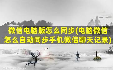 微信电脑版怎么同步(电脑微信怎么自动同步手机微信聊天记录)