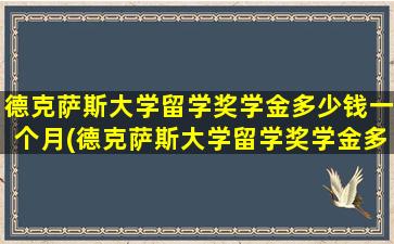 德克萨斯大学留学奖学金多少钱一个月(德克萨斯大学留学奖学金多少钱)