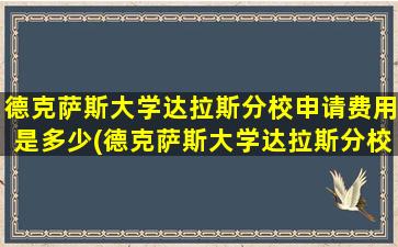 德克萨斯大学达拉斯分校申请费用是多少(德克萨斯大学达拉斯分校学费)