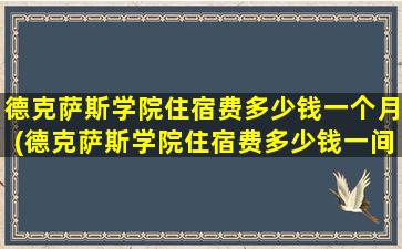 德克萨斯学院住宿费多少钱一个月(德克萨斯学院住宿费多少钱一间)