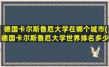 德国卡尔斯鲁厄大学在哪个城市(德国卡尔斯鲁厄大学世界排名多少)