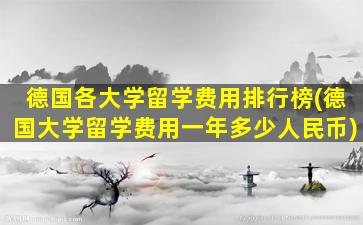 德国各大学留学费用排行榜(德国大学留学费用一年多少人民币)