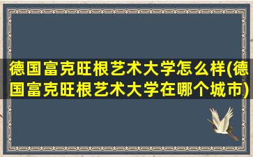 德国富克旺根艺术大学怎么样(德国富克旺根艺术大学在哪个城市)