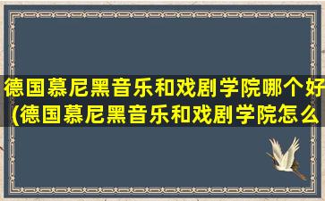 德国慕尼黑音乐和戏剧学院哪个好(德国慕尼黑音乐和戏剧学院怎么样)