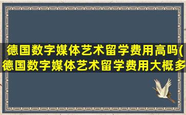 德国数字媒体艺术留学费用高吗(德国数字媒体艺术留学费用大概多少)