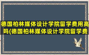 德国柏林媒体设计学院留学费用高吗(德国柏林媒体设计学院留学费用多少钱)