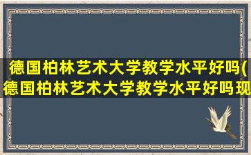 德国柏林艺术大学教学水平好吗(德国柏林艺术大学教学水平好吗现在)