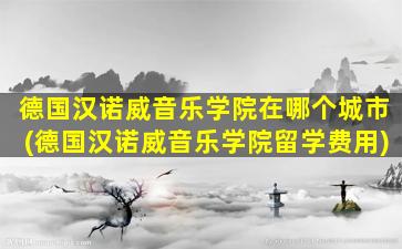 德国汉诺威音乐学院在哪个城市(德国汉诺威音乐学院留学费用)