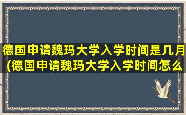 德国申请魏玛大学入学时间是几月(德国申请魏玛大学入学时间怎么填)