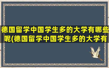 德国留学中国学生多的大学有哪些呢(德国留学中国学生多的大学有哪些专业)