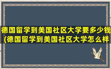 德国留学到美国社区大学要多少钱(德国留学到美国社区大学怎么样)